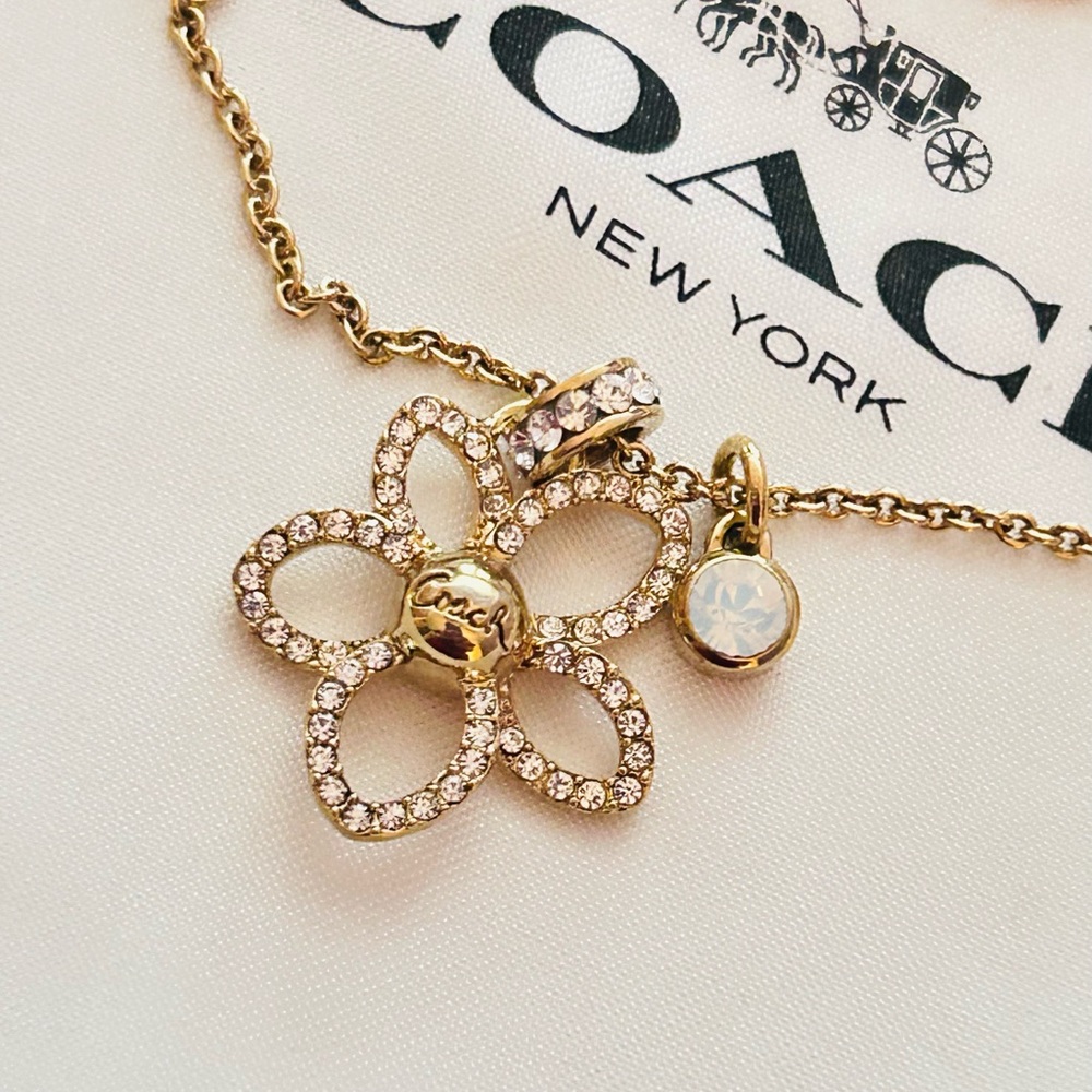 Coach Tea Rose Charm Necklace